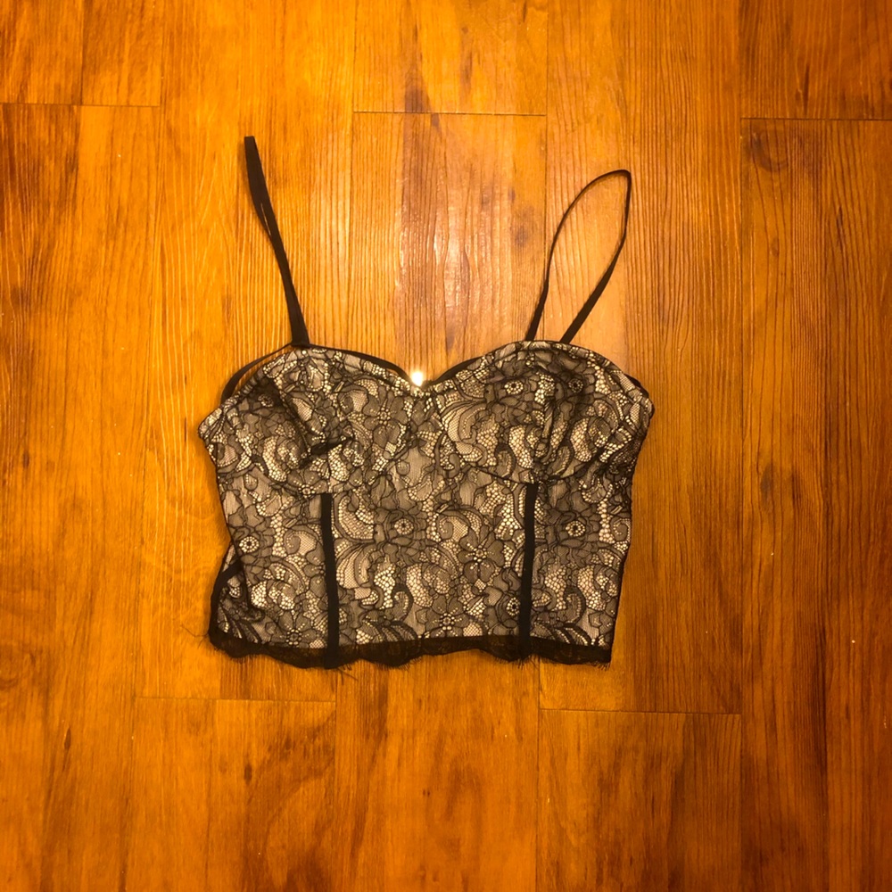 Express Black Lace Crop Top/Corset